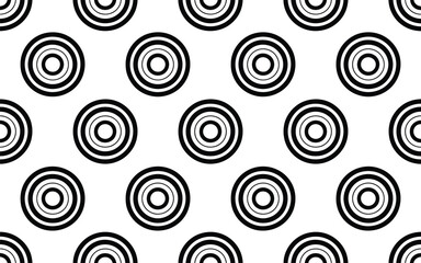Black and White Concentric Circle Pattern on White Background