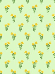 Seamless Yellow Flower Pattern  – Trending Design