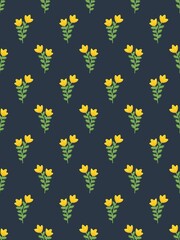 Seamless Yellow Flower Pattern – Trending Design