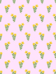 Seamless Yellow Flower Pattern  – Trending Design