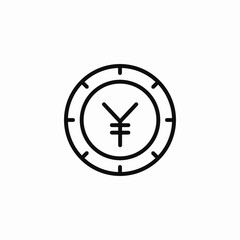 japanese yen coin icon sign vector