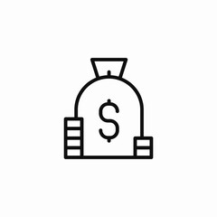 money bag coins icon sign vector