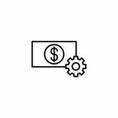 money gear settings icon sign vector