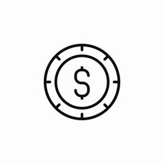 Fototapeta premium single dollar coin icon sign vector