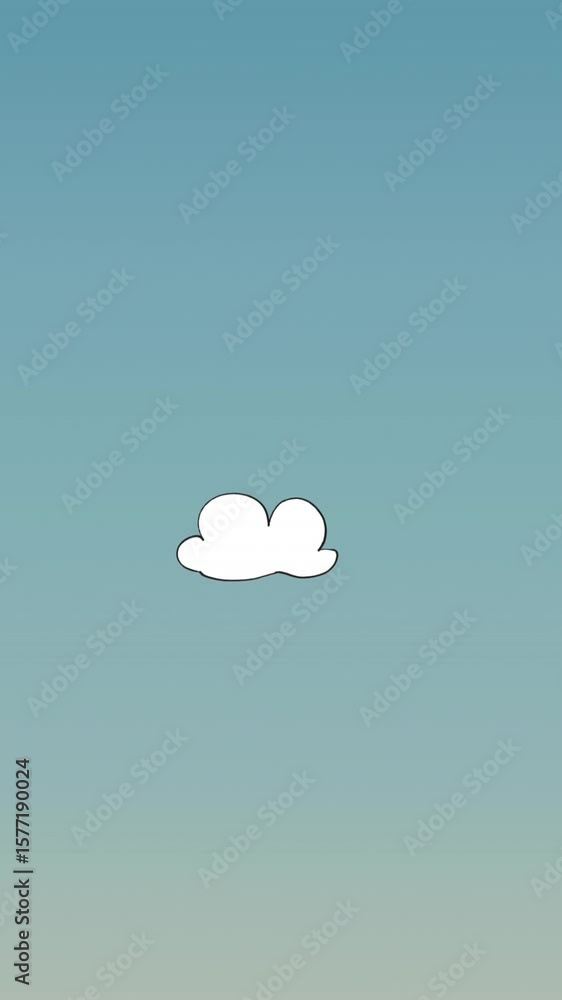 Poster animation of digital clouds with icons over man digital clouds