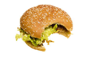 a hamburger with a bite taken out of it