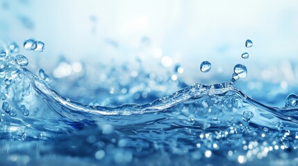 Refreshing close-up of rippling water with bubbles, showcasing pure clarity and a feeling of invigorating freshness.