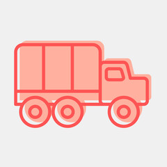 Icon truck. Military and war elements. Icon in two tone style.