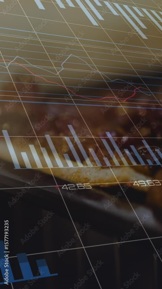 Poster Animation of multiple graphs moving over baked party items in tray