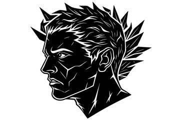 Vector art of silhouette of  a man  head 