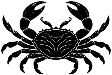 Vector art of silhouette of  crab on white background