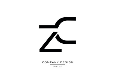 ZC, CZ, Z, C Abstract Letters Logo Monogram Design Font Icon Vector