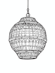 Obraz premium Rattan ceiling lamp 