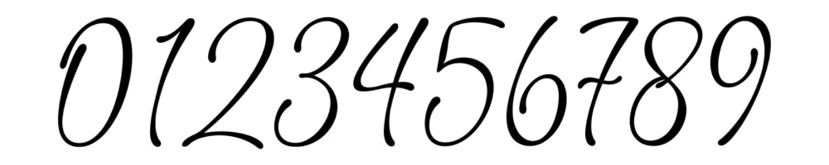 Black number 0 to 9 vector illustration sign. 