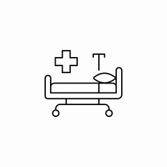 hospital bed medical icon sign vector