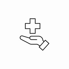 Obraz premium medical cross hand icon sign vector