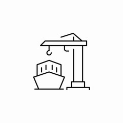 ship crane loading icon sign vector