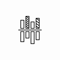 stacked bar chart icon sign vector