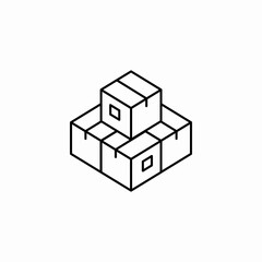 stacked delivery boxes icon sign vector
