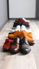 Row of various leather shoes (1)