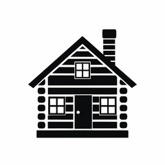 Cabin icon vector silhouette illustration isolated on white background
