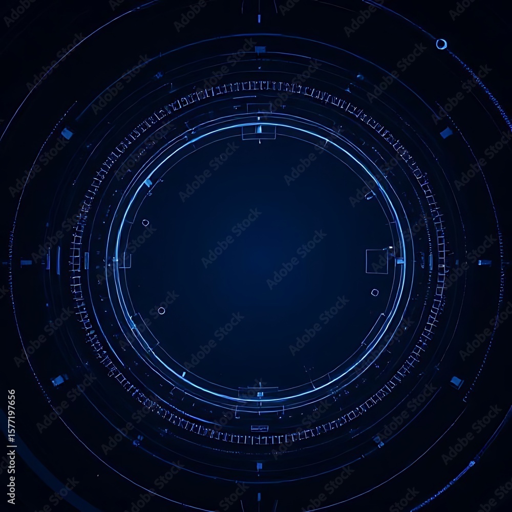 Aufkleber an abstract circular technology background with a futuristic digital design