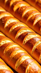 Rows of golden, sliced loaves