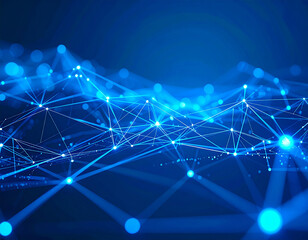 Obraz premium Abstract digital network with glowing blue connections