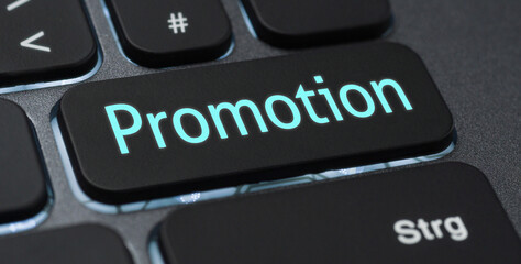 Illuminated keyboard with a labeled key - Promotion