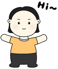 인사하는 일러스트