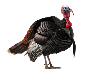 Male turkey isolated on a white background 