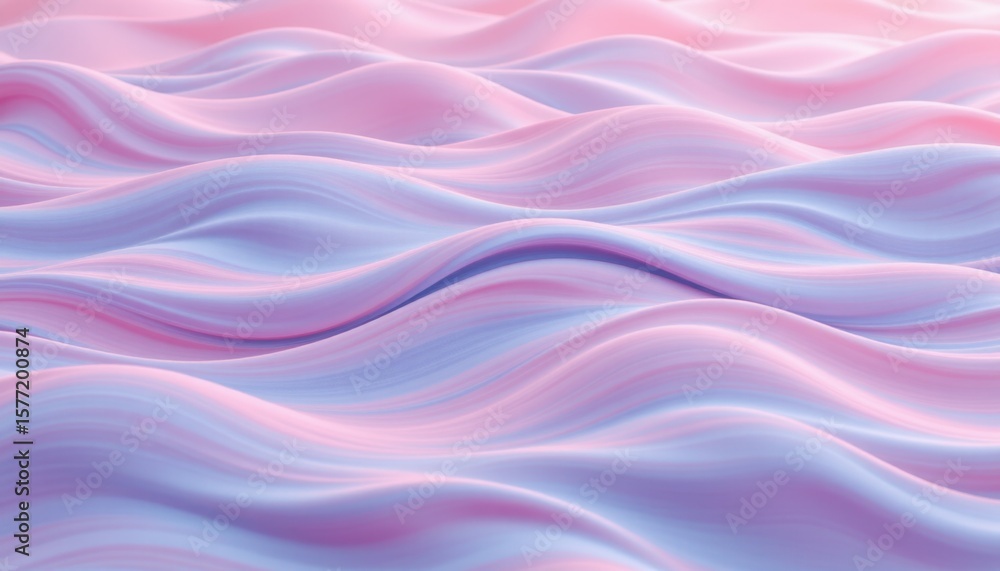 Aufkleber abstract smooth flowing waves with pastel pink and blue hues creating a serene and elegant backgroun