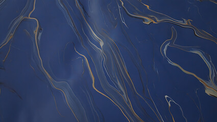 Deep blue abstract with golden and white veins image