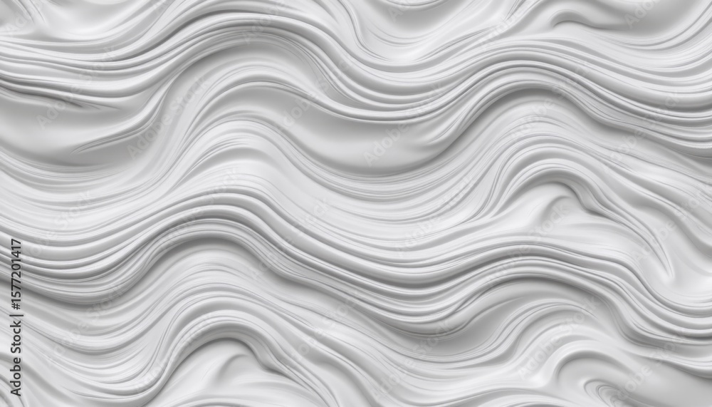 Poster abstract wavy textured surface with flowing curves and smooth white ripples creating a modern artist