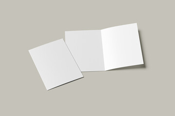 A4 bifold brochure isolated on grey background
