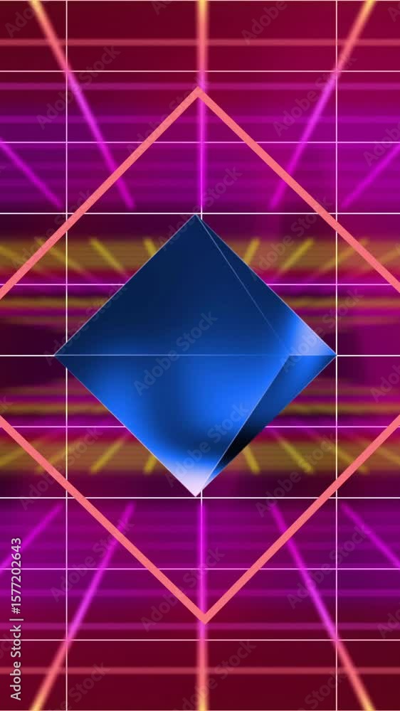 Poster animation of network of connections over shapes moving