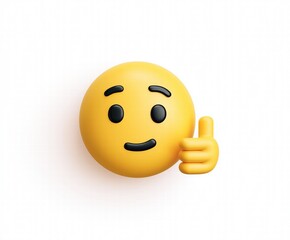3D Smiling Emoji with Thumbs Up/Peace/Wave Hands on White Background for Social Media Day, Interactive Celebration Stickers