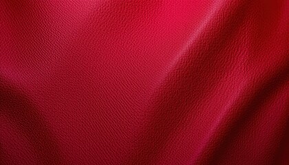 Close-up of smooth red leather fabric with detailed texture and natural folds, showcasing luxurious material ideal for fashion accessories and interior design