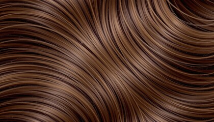 Close-up of smooth, shiny, and well-maintained brown hair with detailed strands and natural texture, showcasing healthy hair appearance and silky softness
