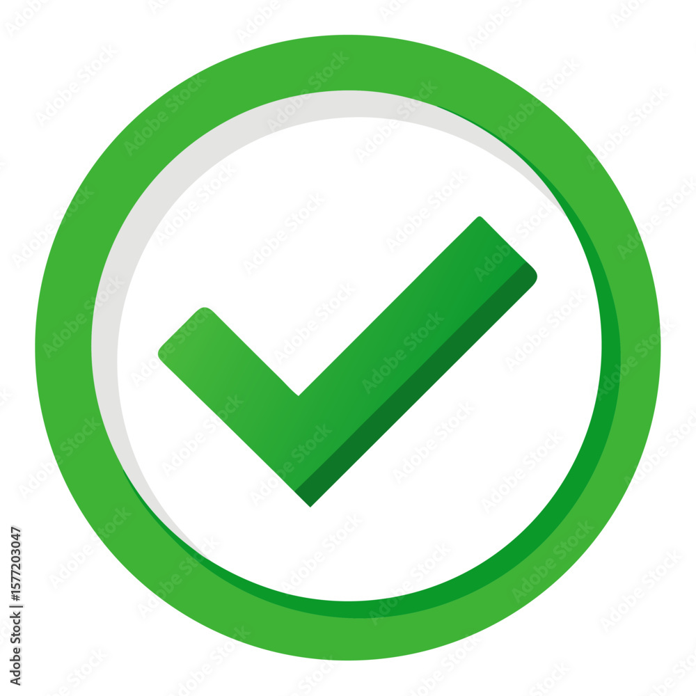 Aufkleber simple green checkmark symbol isolated on a clean white background for design projects isolated on w