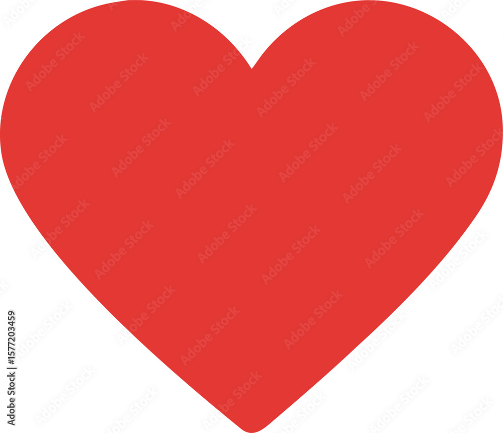 Poster a vibrant red heart symbol displayed prominently isolated on a clean white background for design use