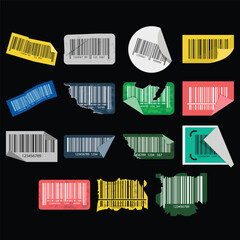 Isolated Fragile Sticker Design with Barcode Broken Symbol for Business