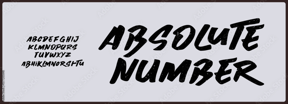 Poster hand drawn brush vector font with texture. rough alphabet with uppercase and variation.