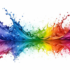 Fototapeta premium splashes of rainbow colored water vibrant liquid