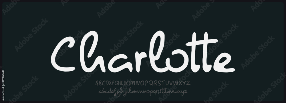 Poster brush script vector font with texture. creative hand drawn uppercase and lowercase. classic letterin