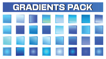 Obraz premium Blue Gradients Pack for Modern Design Abstract Backgrounds Cool Color Swatches Graphic Resources Web