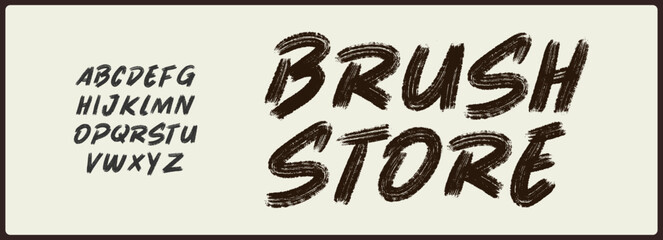 Brush script vector font with texture. Creative hand drawn uppercase . Classic lettering fashion designs Typography script decorative vintage concept vector illustration