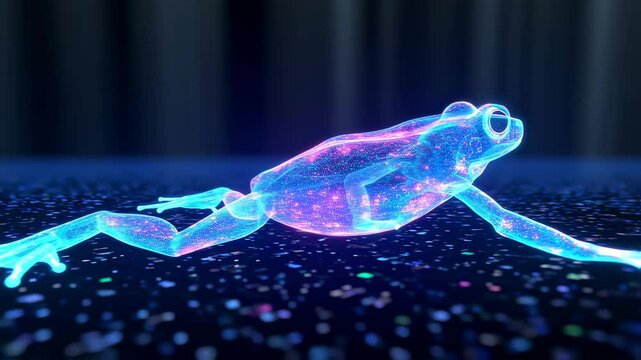 Glowing digital frog