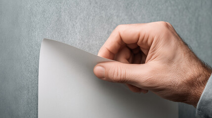 A hand holding a piece of paper