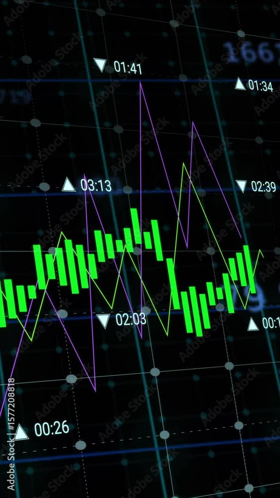 Poster animation of digital data processing over grid